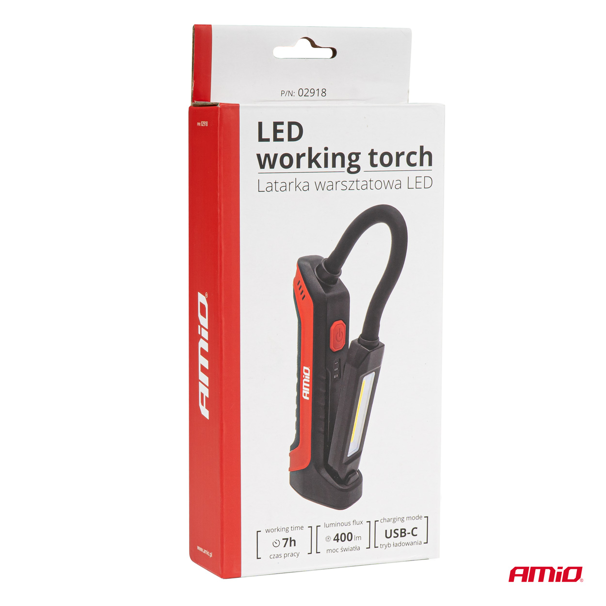 Ladattava COB-tarkastusvalaisin taipuisalla varrella, 4 W, 2200 mAh, FLEX ARM WT15 (BATT), DKK