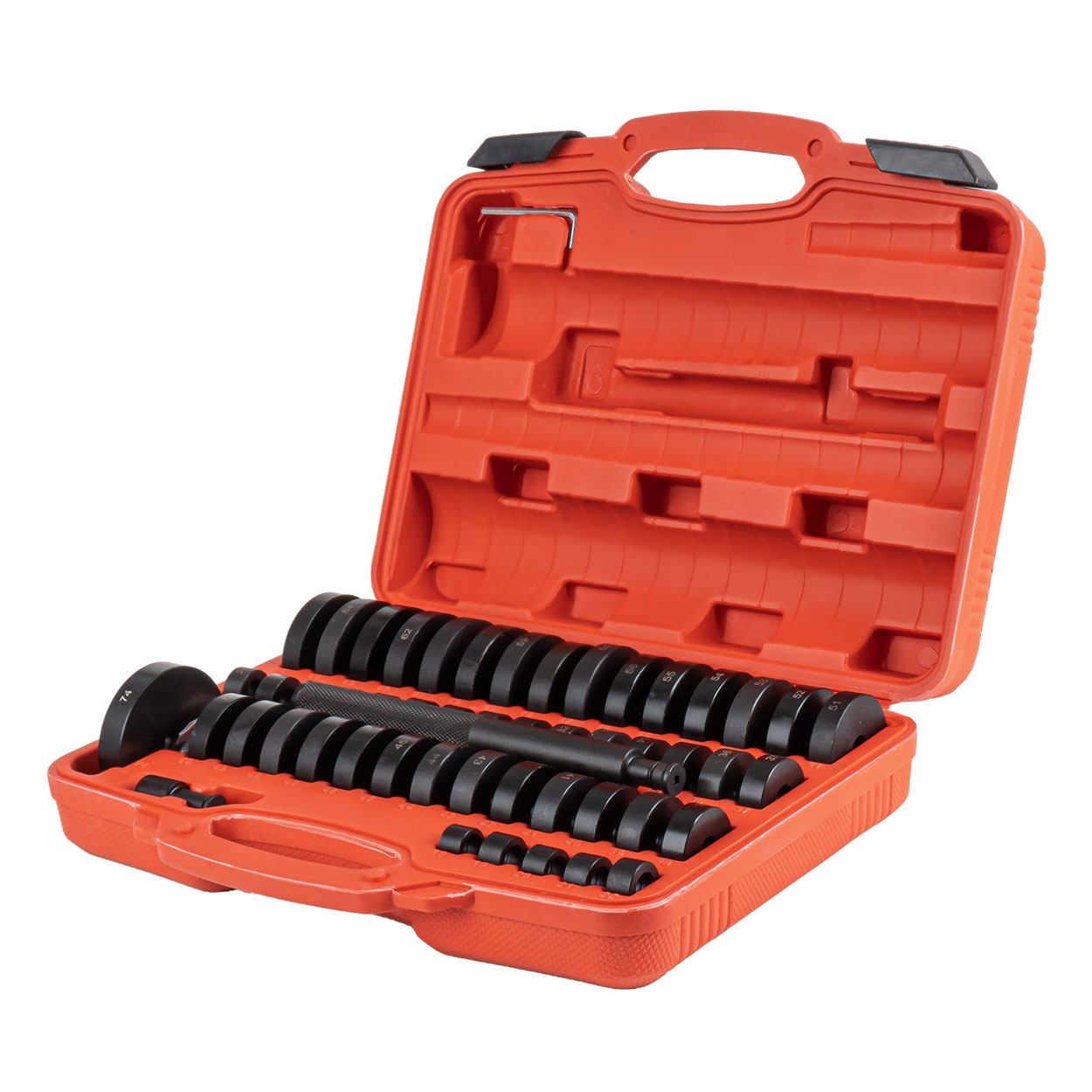 Hylsyjen, laakereiden ja tiivisteiden asennus- ja ulosvetosarja 52-osainen