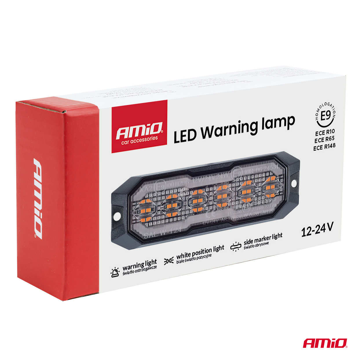 LED-varoitusvalo R65 R148 12 V 24 V 24 W AMIO-04859