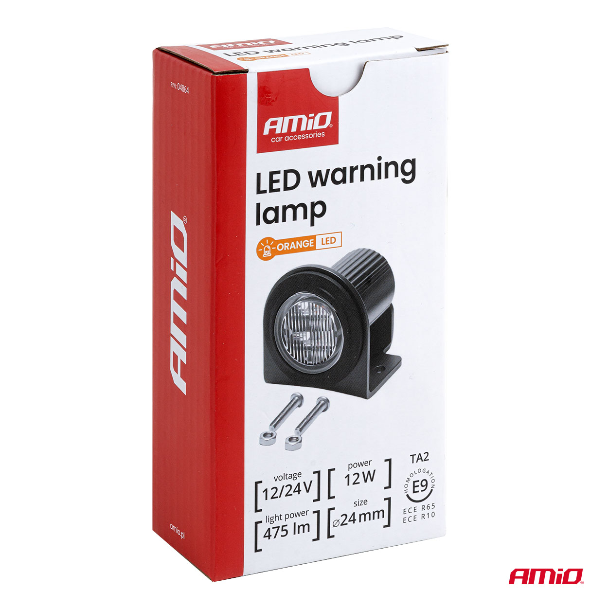 LED-varoitusvalo R65 12 V 24 V 12 W AMIO-04864