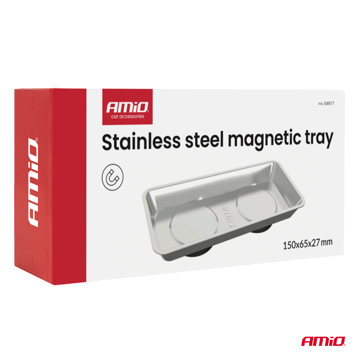 Magneettinen osakuppi ruostumatonta terästä, 150 × 65 × 27 mm, AMIO-04917