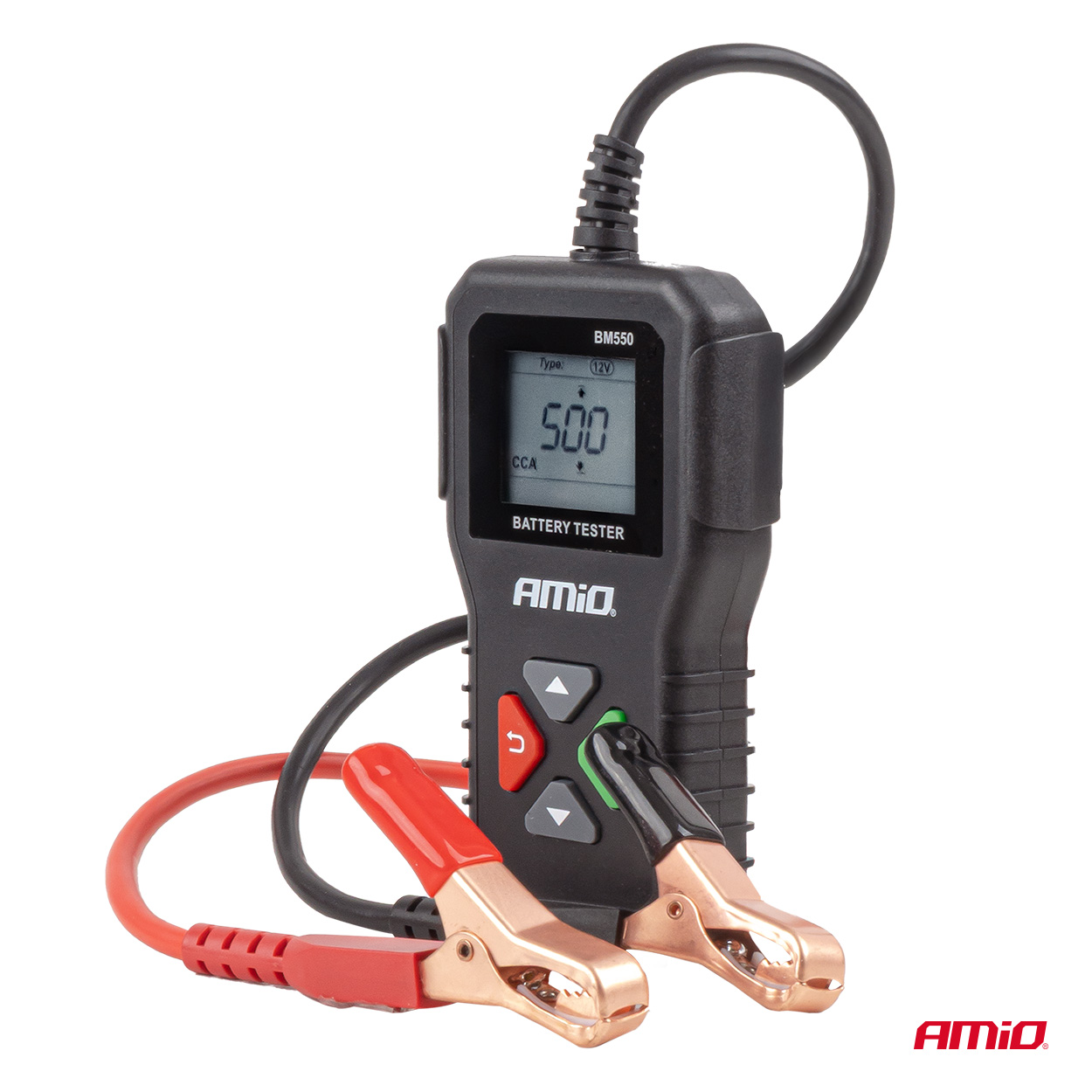 Digitaalinen akkutesteri ammattikäyttöön, 2–220 Ah, 6 V / 12 V / 24 V, AMIO-04920