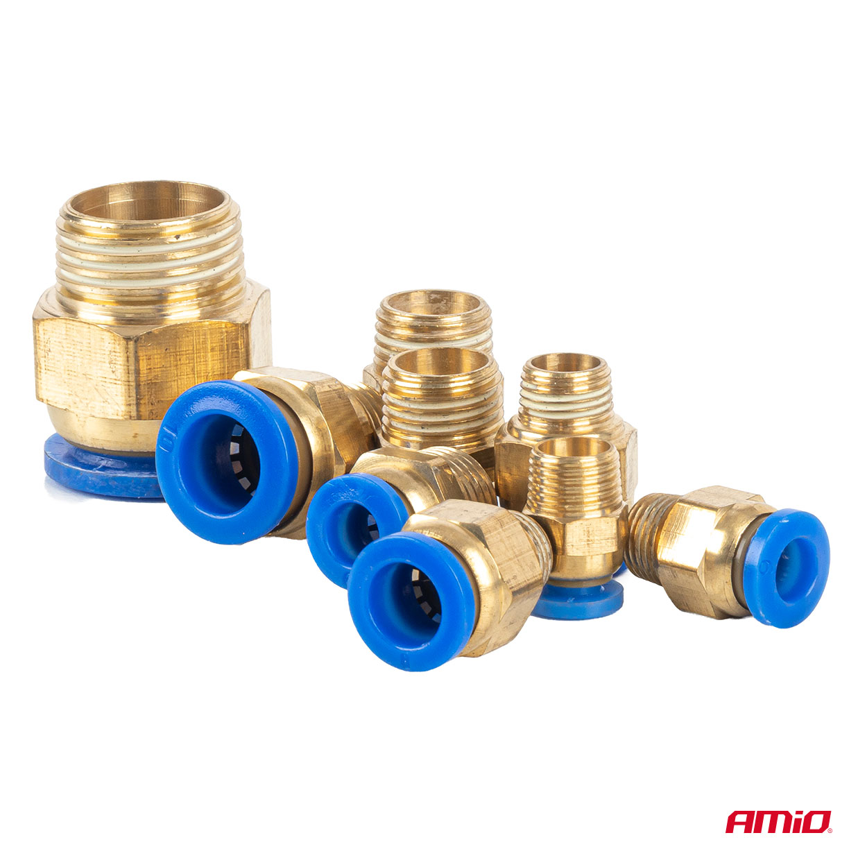 Kierteellinen paineilmapikaliitinsarja, 4–16 mm, 72 osaa, AMIO-04922