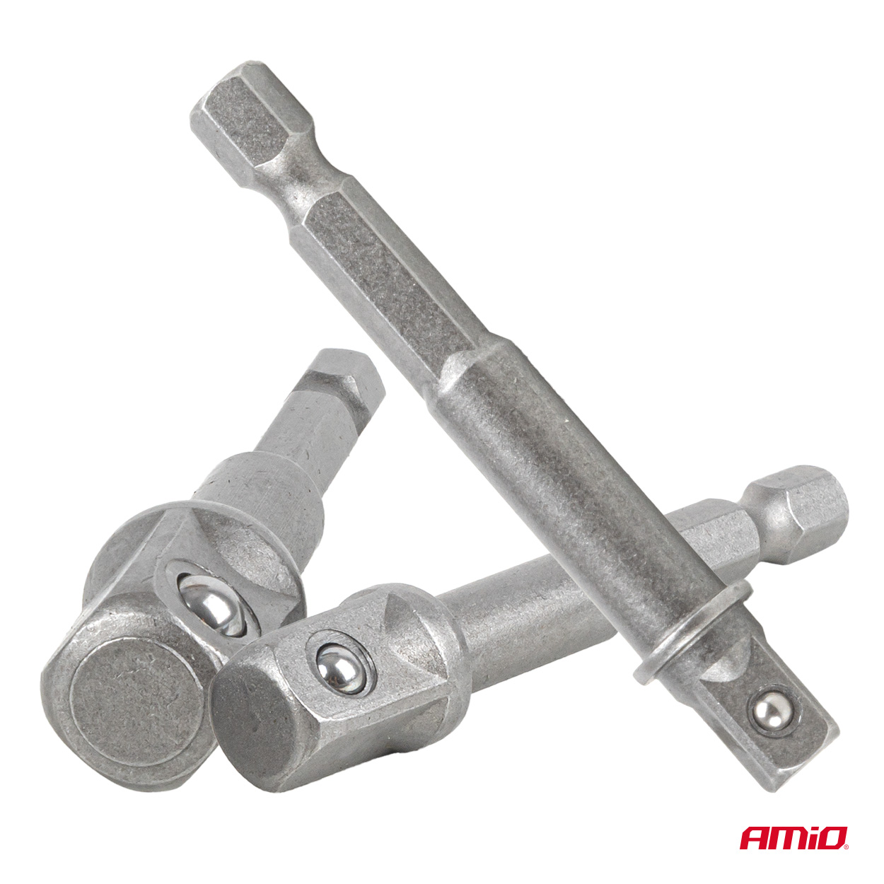 Hylsyadapterisarja, 3 osaa, 1/4", 3/8", 1/2", AMIO-04933
