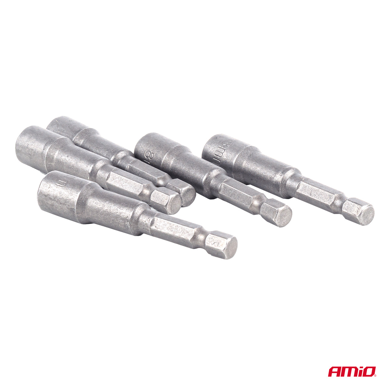 Magneettihylsyt 8 × 65 mm, 5 kpl, AMIO-04938