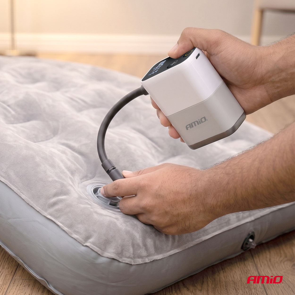 Akkukäyttöinen rengaskompressori 40 W USB-C AMIO-04946