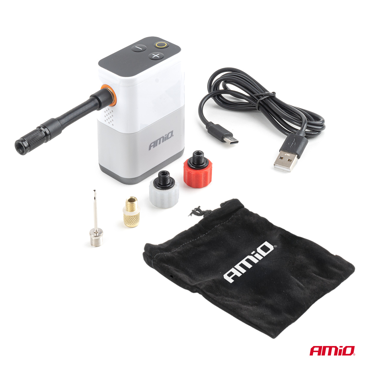 Akkukäyttöinen rengaskompressori 40 W USB-C AMIO-04946