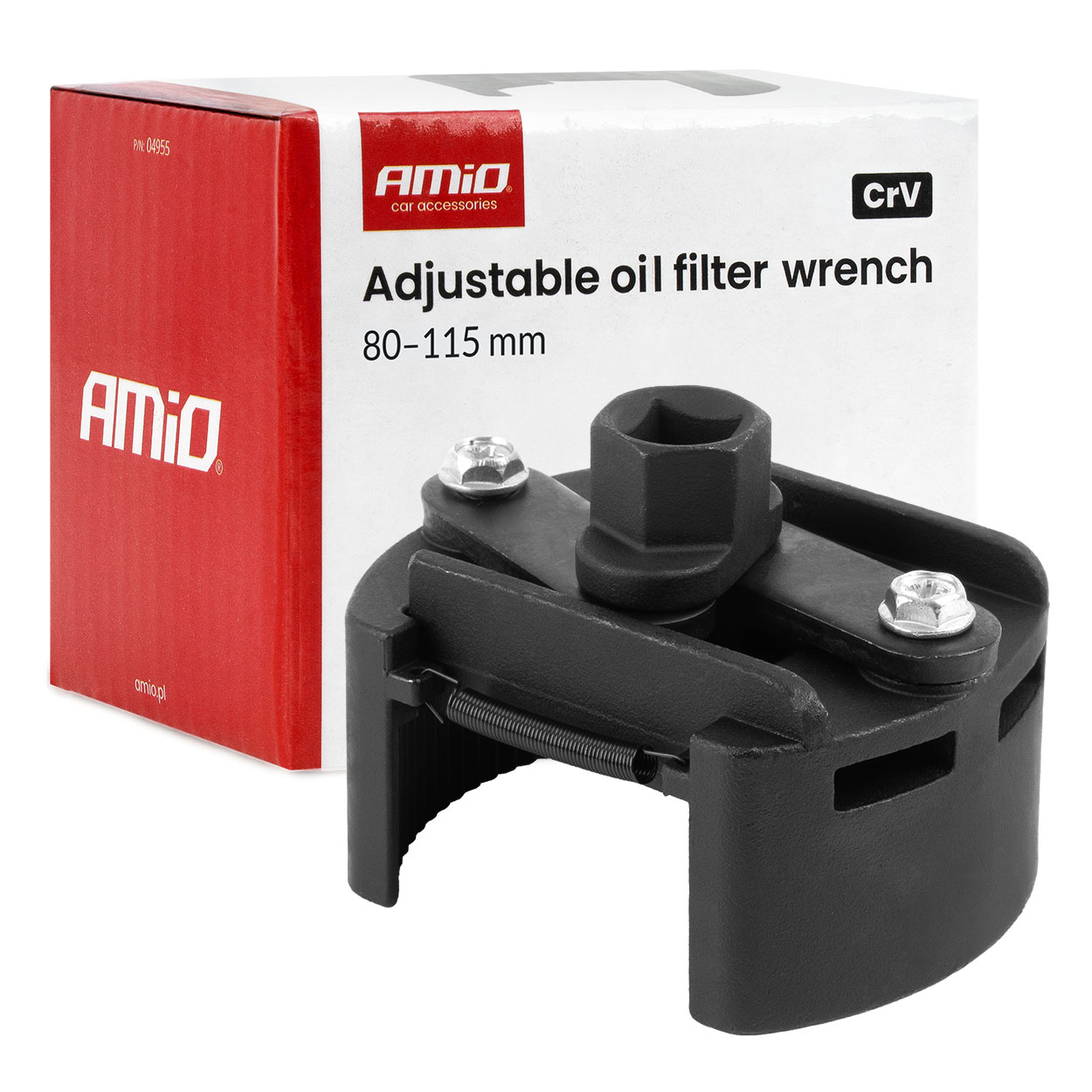 Säädettävä öljynsuodatinavain 80–115 mm CrV AMIO-04955