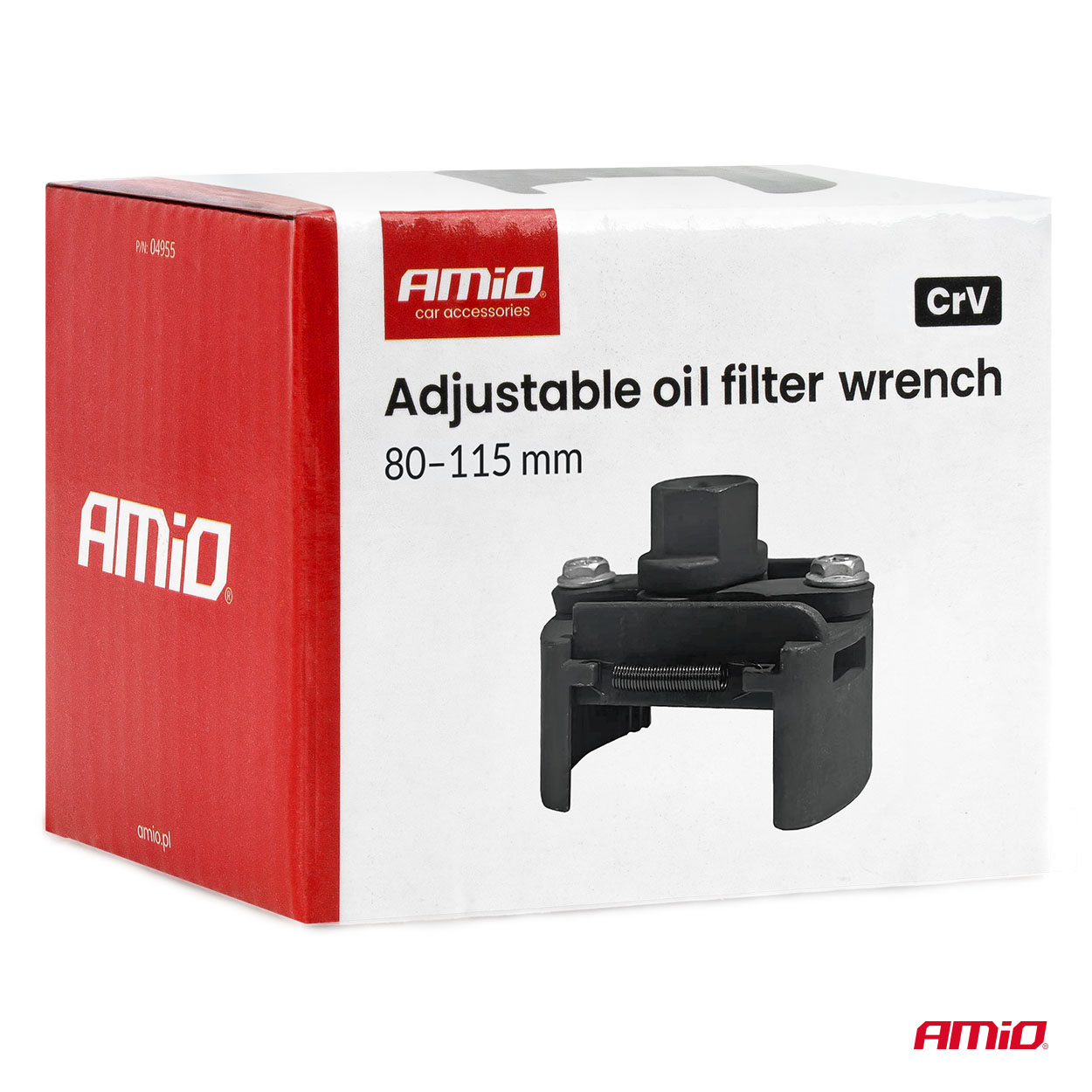 Säädettävä öljynsuodatinavain 80–115 mm CrV AMIO-04955