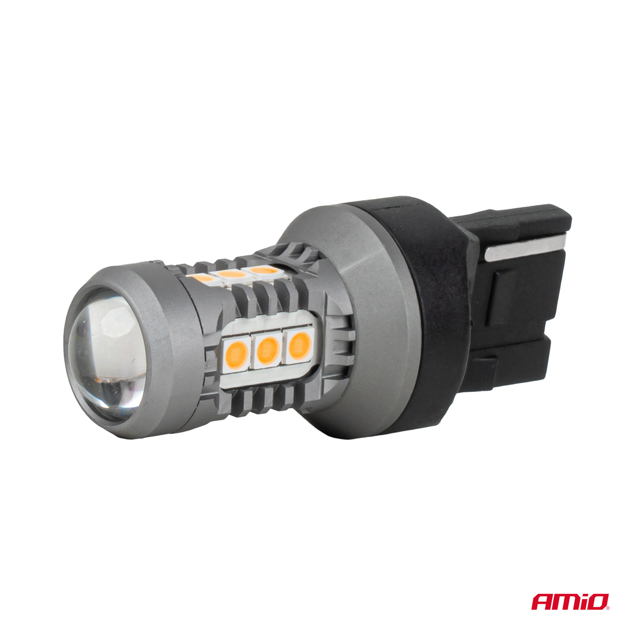 LED-polttimot STANDARD 7440 WY21W 3030 15SMD oranssi 12/24 V AMIO-04997
