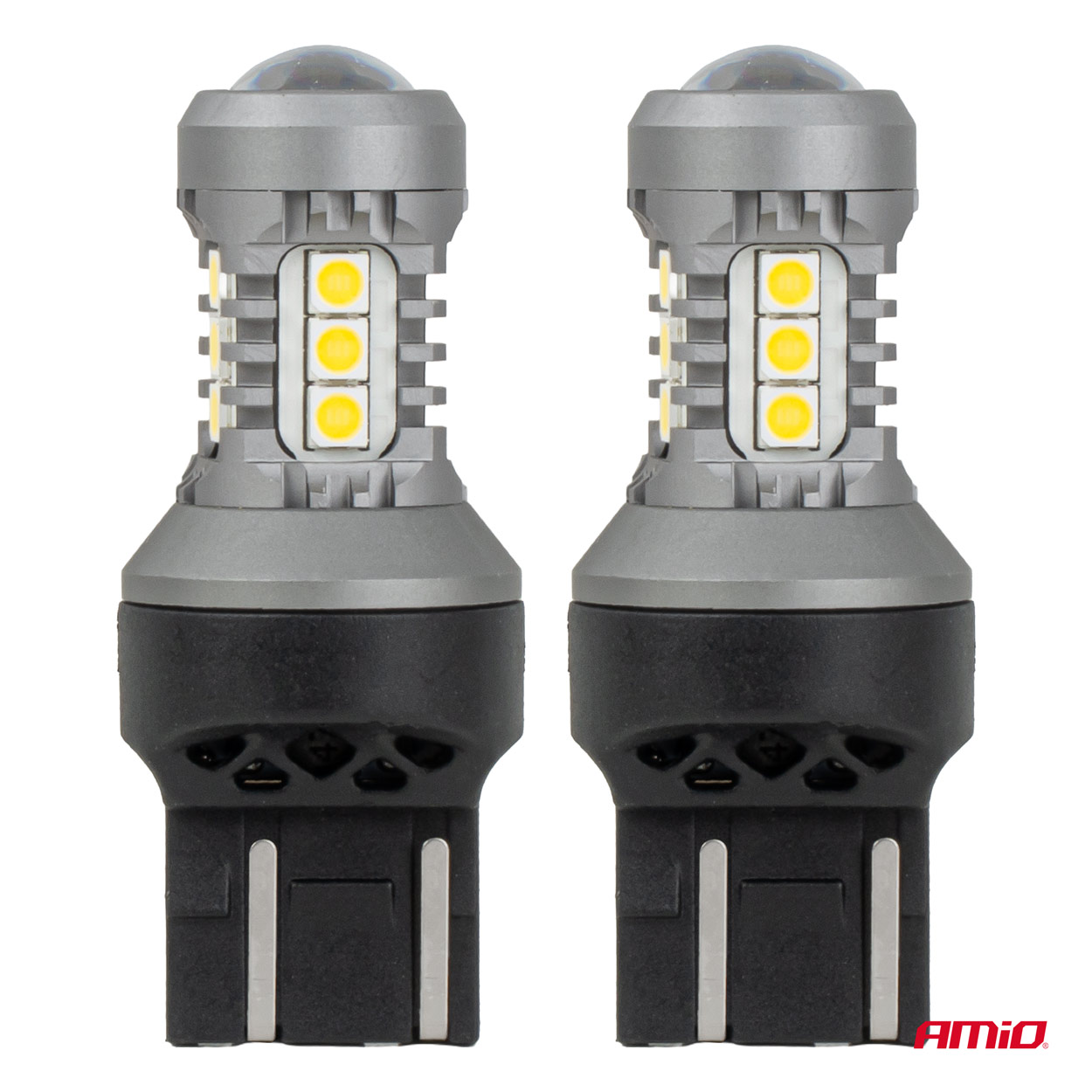 LED-polttimot STANDARD 7443 W21/5W 3030 15SMD valkoinen 12/24 V AMIO-04998