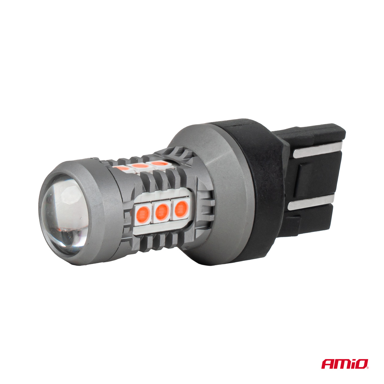 LED-polttimot STANDARD 7443 W21/5W 3030 15SMD punainen 12/24 V AMIO-04999