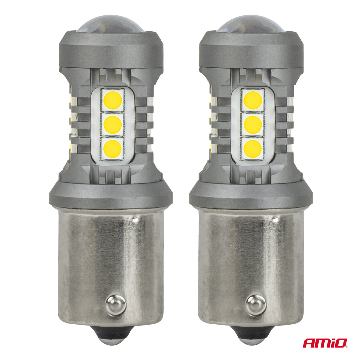 LED-polttimot STANDARD BA15S P21W 3030 15SMD valkoinen 12/24 V AMIO-05000