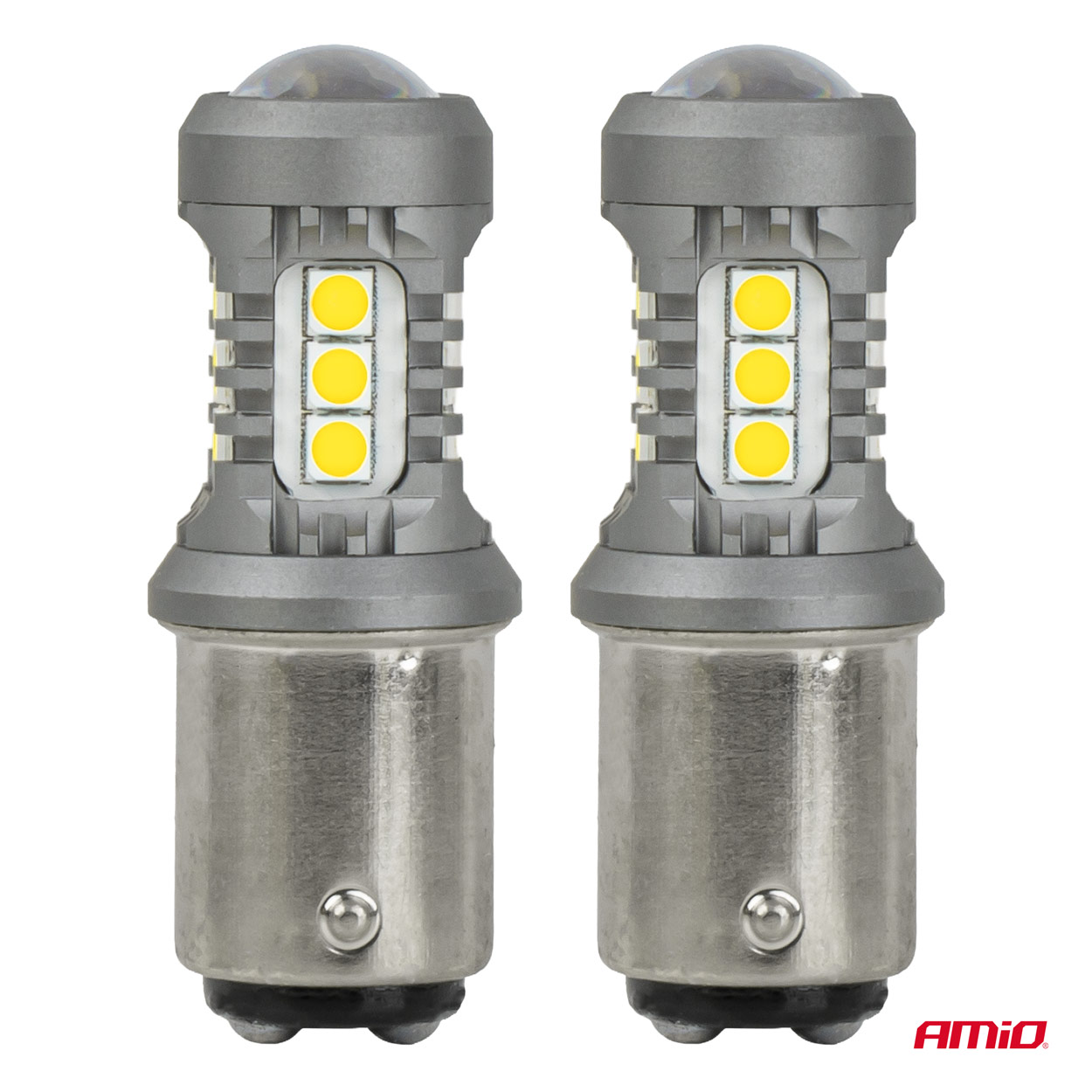 LED-polttimot STANDARD BAY15D P21/5W 3030 15SMD valkoinen 12/24 V AMIO-05003