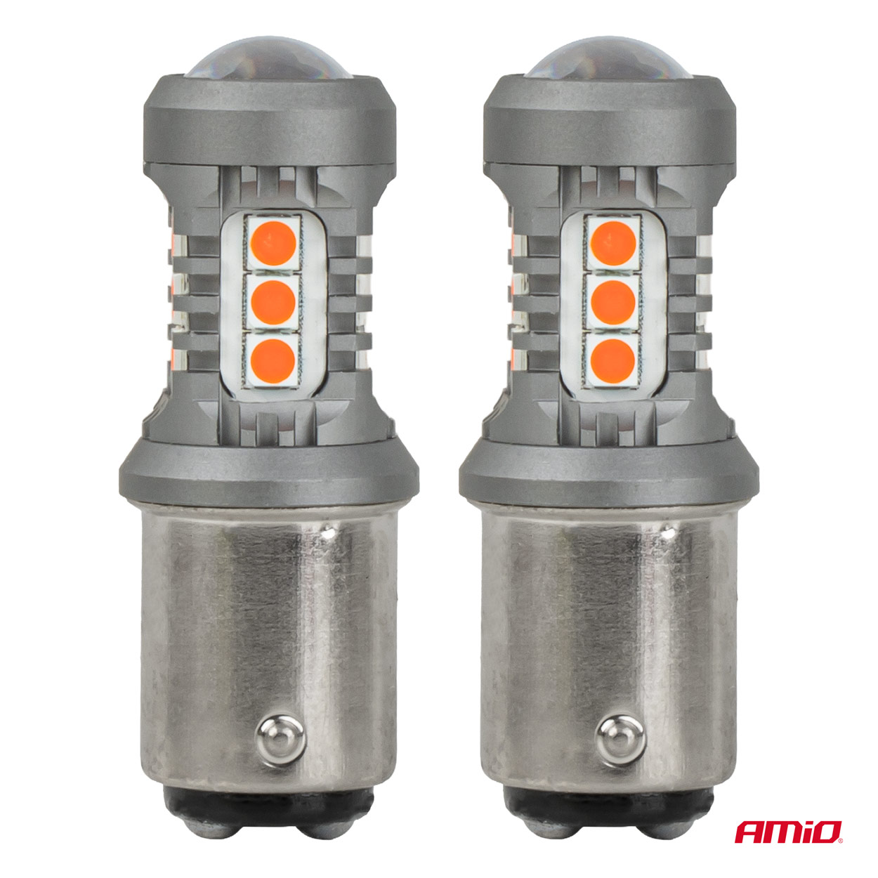 LED-polttimot STANDARD BAY15D P21/5W 3030 15SMD punainen 12/24 V AMIO-05004