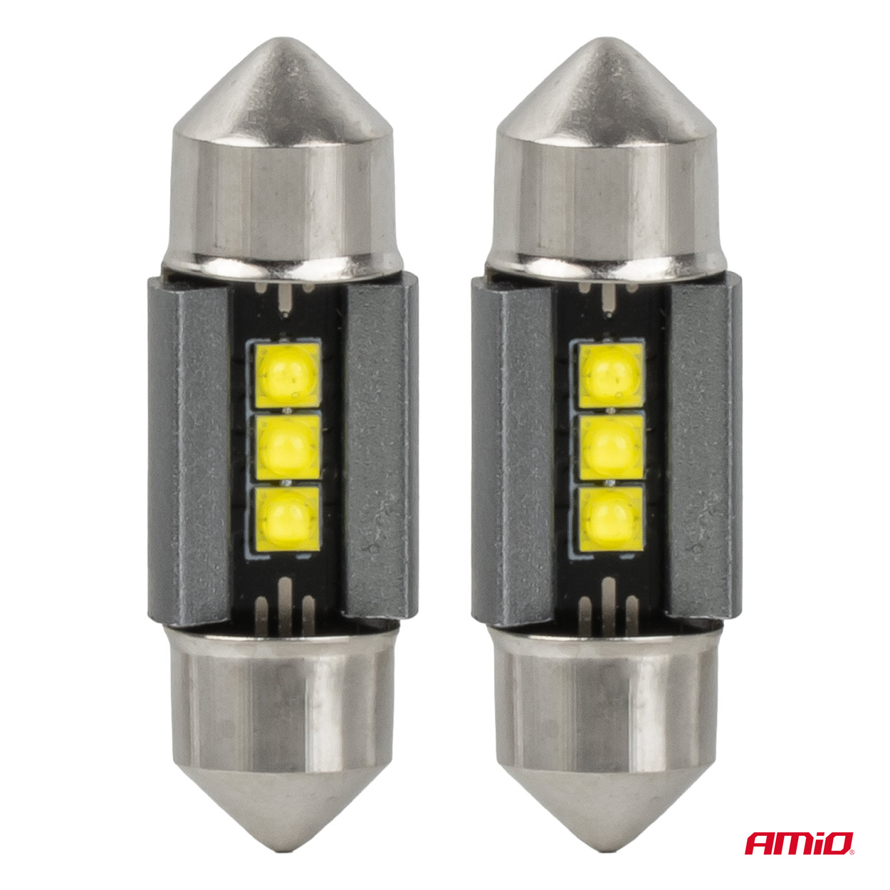 LED-polttimot CANBUS 31 mm 2525 3SMD valkoinen 12/24 V AMIO-05006
