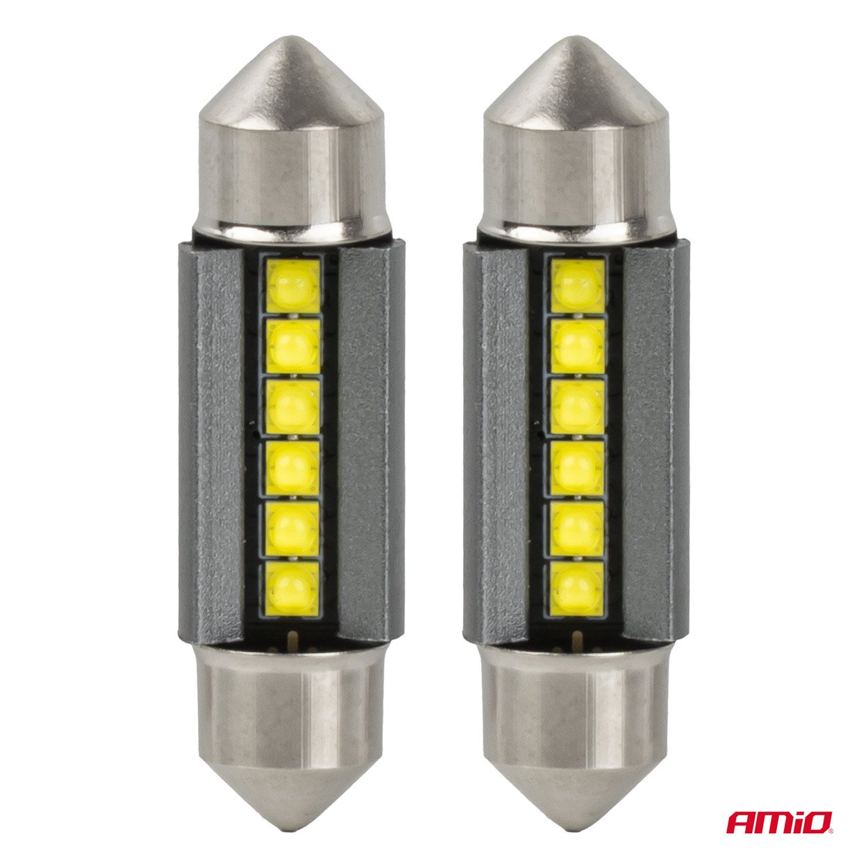 LED-polttimot CANBUS 41 mm 2525 6SMD valkoinen 12/24 V AMIO-05009