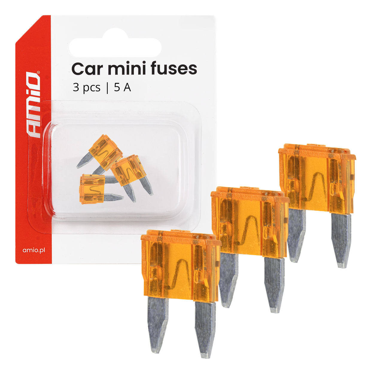 MINI-laattasulakkeet 5 A, 3 kpl, AMIO-05096