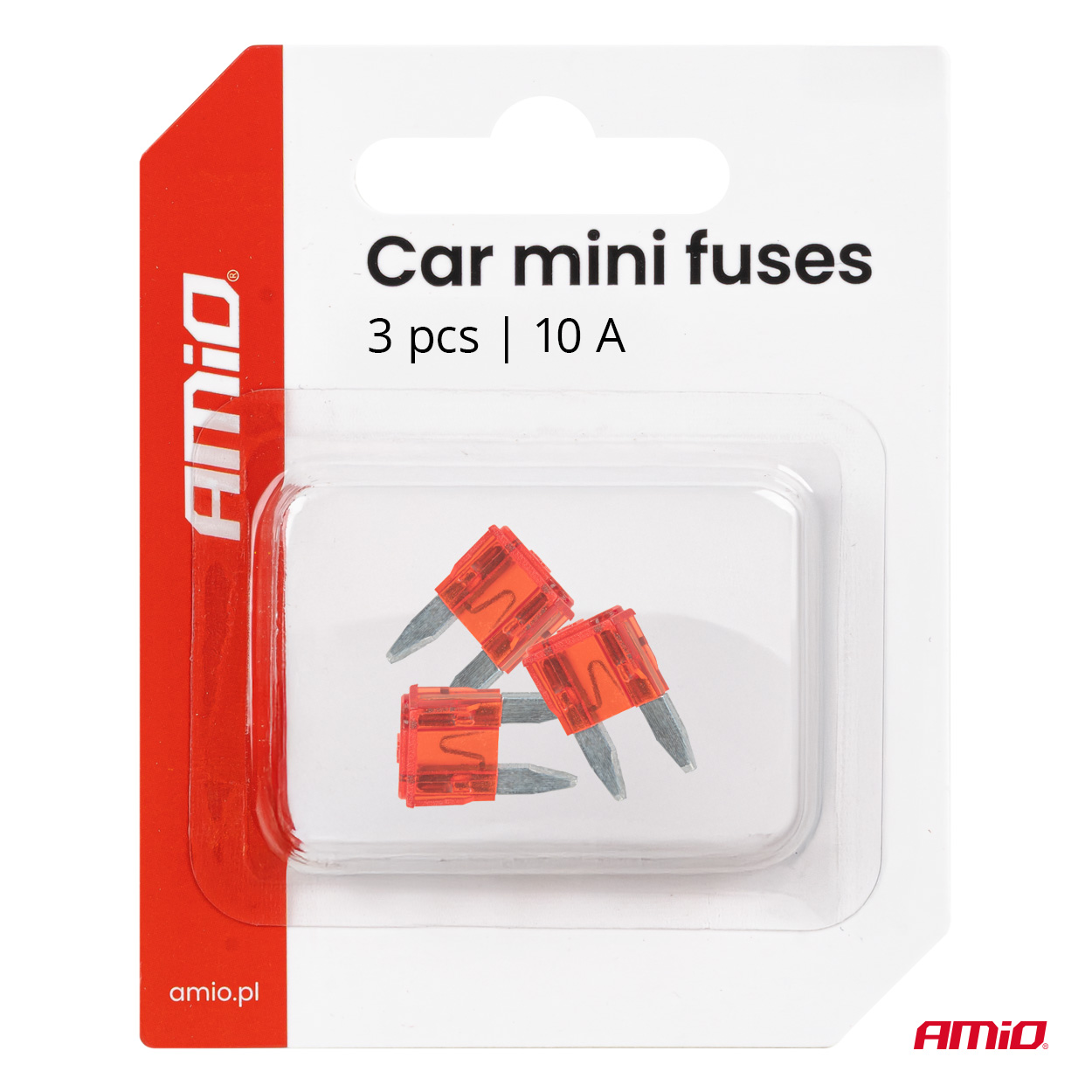 MINI-laattasulakkeet 10 A, 3 kpl, AMIO-05098