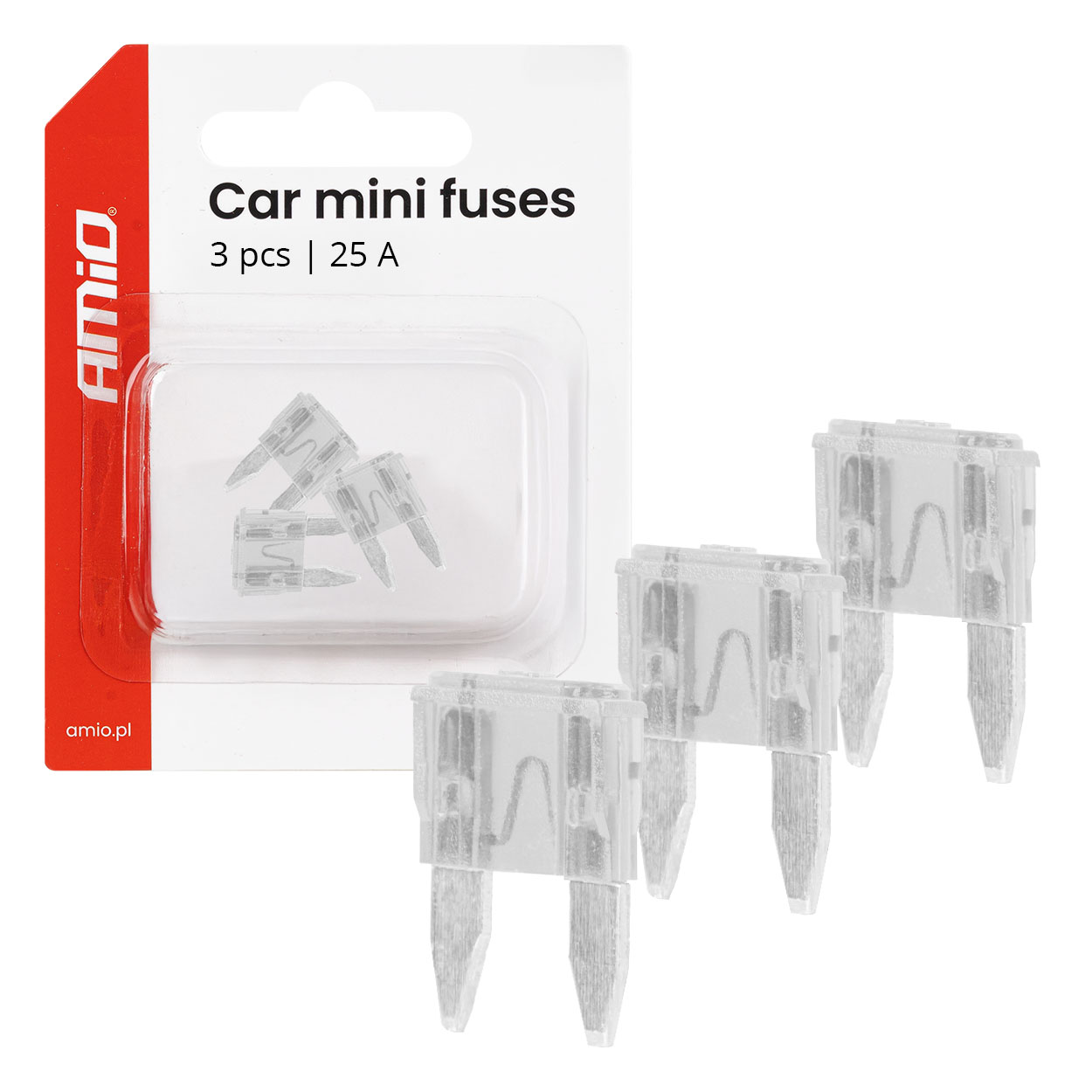 MINI-laattasulakkeet 25 A, 3 kpl, AMIO-05101