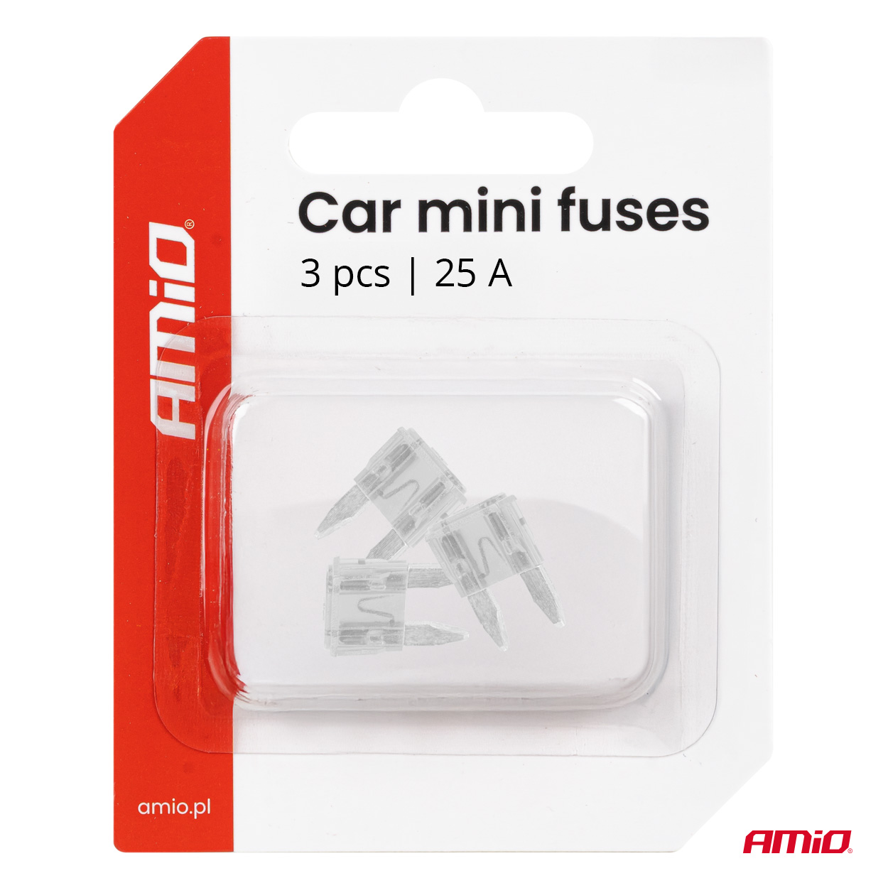 MINI-laattasulakkeet 25 A, 3 kpl, AMIO-05101