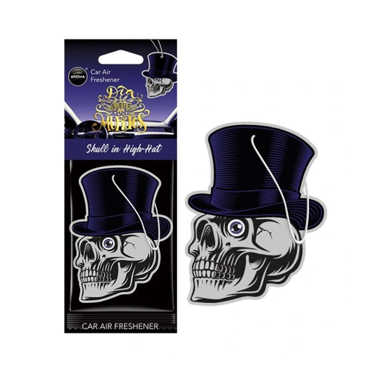 Auton ilmanraikastin AROMA CAR MUERTOS Skull in Hat Black Oud
