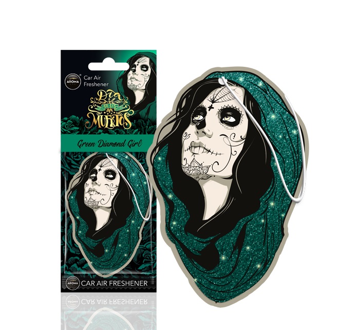Auton ilmanraikastin MUERTOS Green Diamond Girl