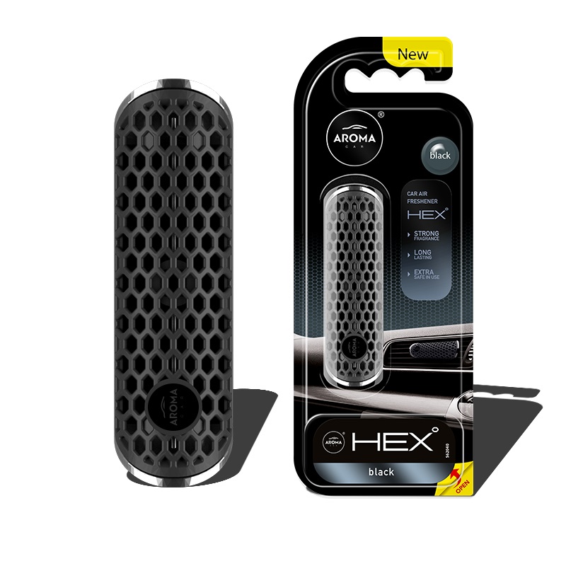 Auton ilmanraikastin AROMA FANCY SHAPES POLYMER HEX Black