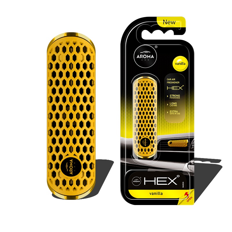 Auton ilmanraikastin AROMA FANCY SHAPES POLYMER HEX Vanilja