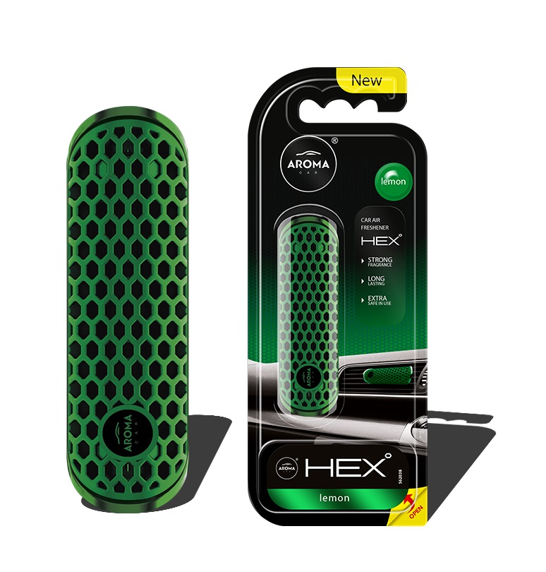 Auton ilmanraikastin AROMA FANCY SHAPES POLYMER HEX Lemon