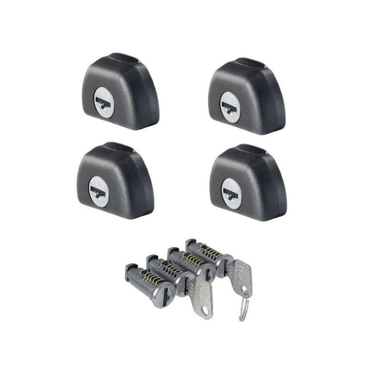 CRUZ Alu 45x30 -lukittavat päätytulpat + lukkosarja (profiili NT-8/3, päätytulppa 012-162) - (4 kpl) (kattotelineiden lisätarvike)