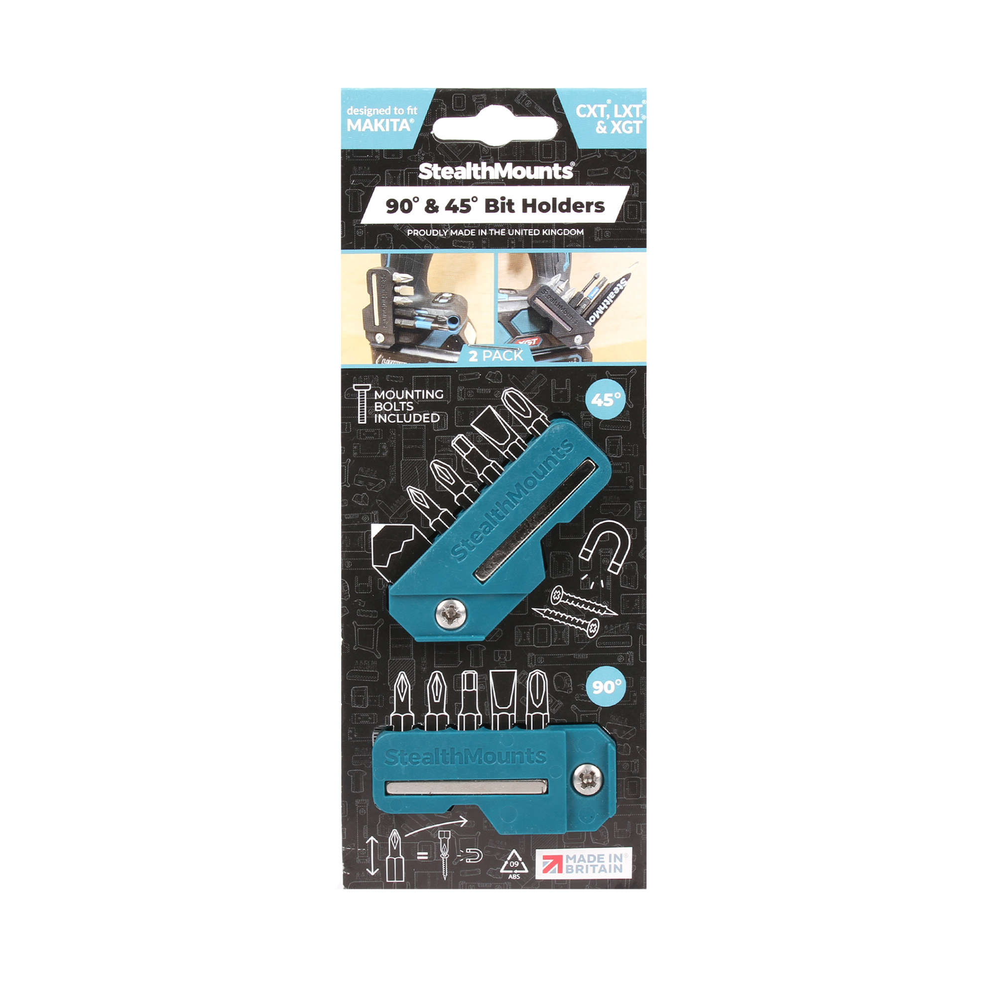 StealthMounts Blue 45 & 90 magneettipidike kärjille MAKITA 2kpl