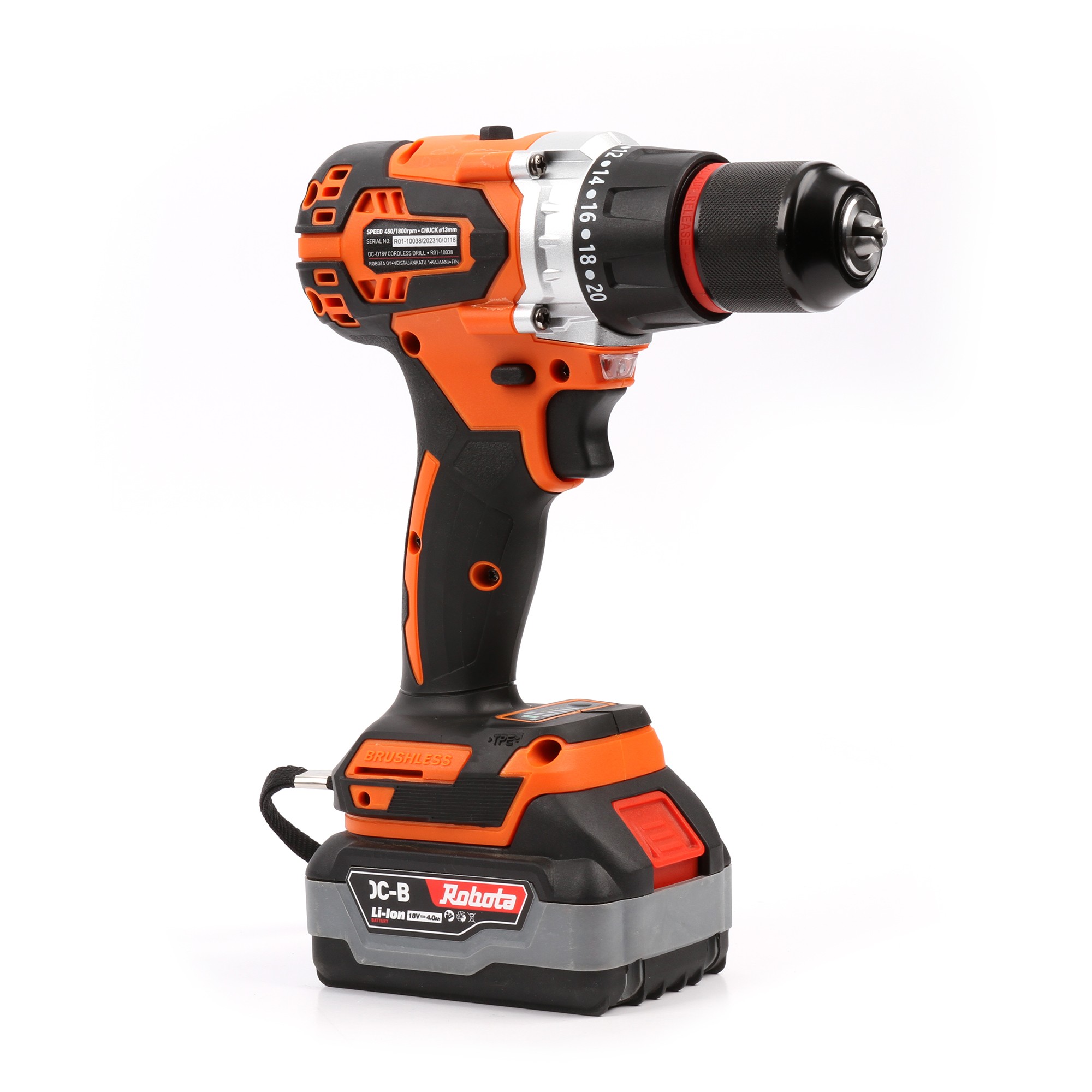 Robota DC-D18V akkuporakone 13mm istukalla, runko