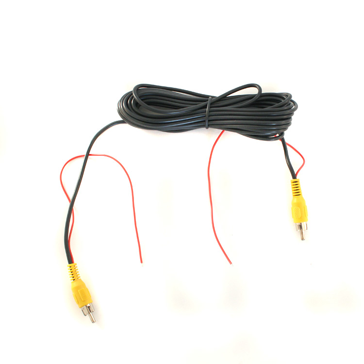 AV-jatkokaapeli 6m (RCA uros-uros + virtajohto)